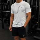 ASICS ASYMMETRIC T-SHIRT & SHORT SET - BABY BLUE / BLACK