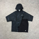 ASICS ENCHANTED WINDRUNNER JACKET & CORE SHORTS SET - BLACK