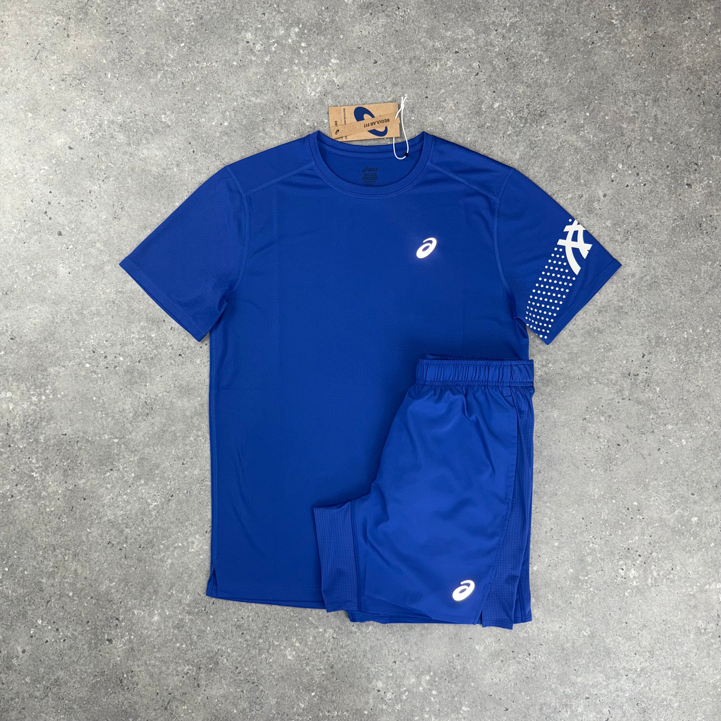 ASICS ICON T-SHIRT & SHORT SET - DARK COBALT