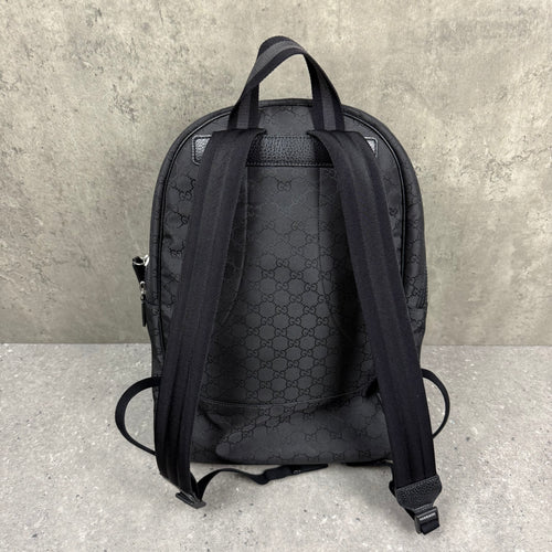 GUCCI BLACK GG NYLON BACKPACK
