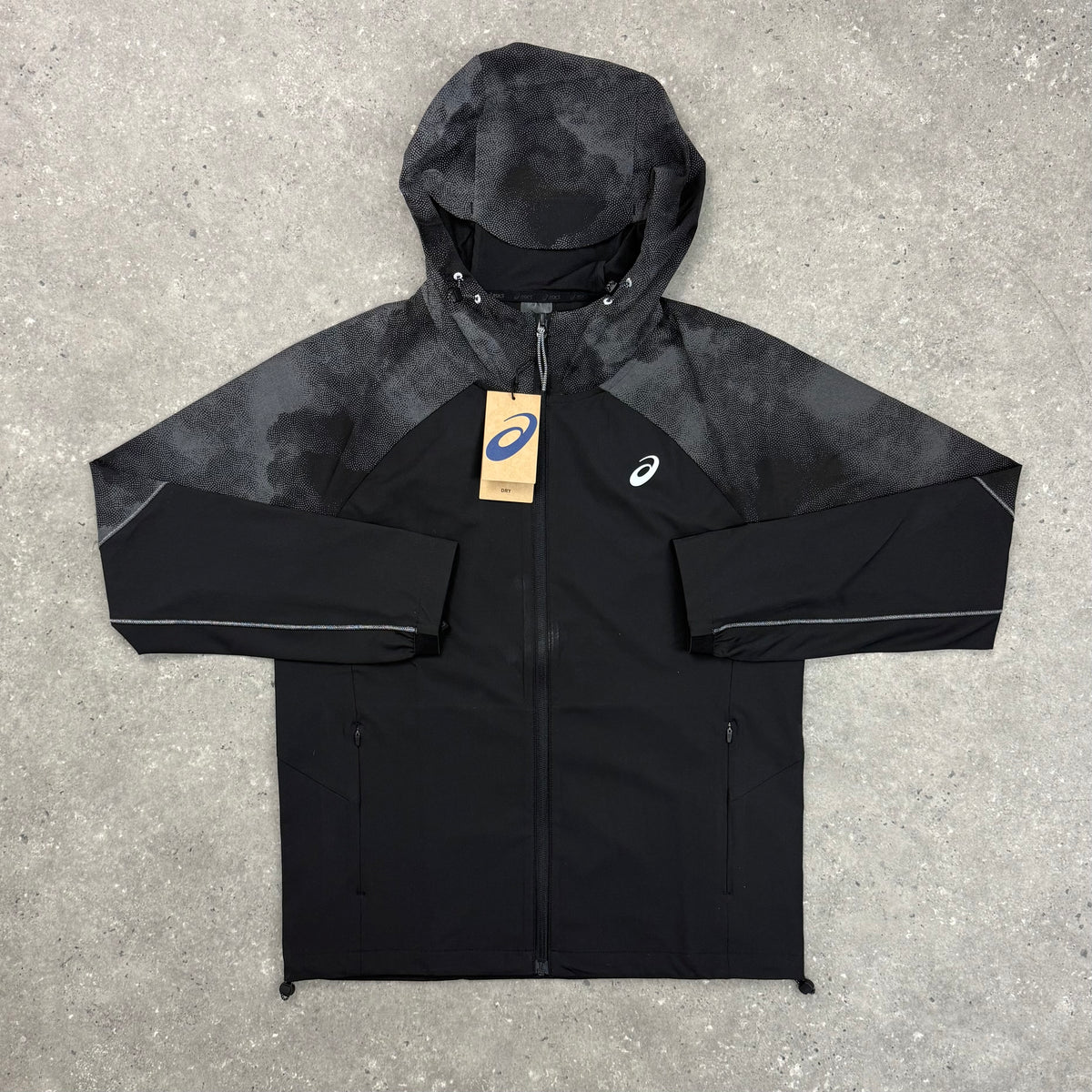 ASICS REFLECTIVE WINDRUNNER JACKET & CORE SHORT SET - BLACK