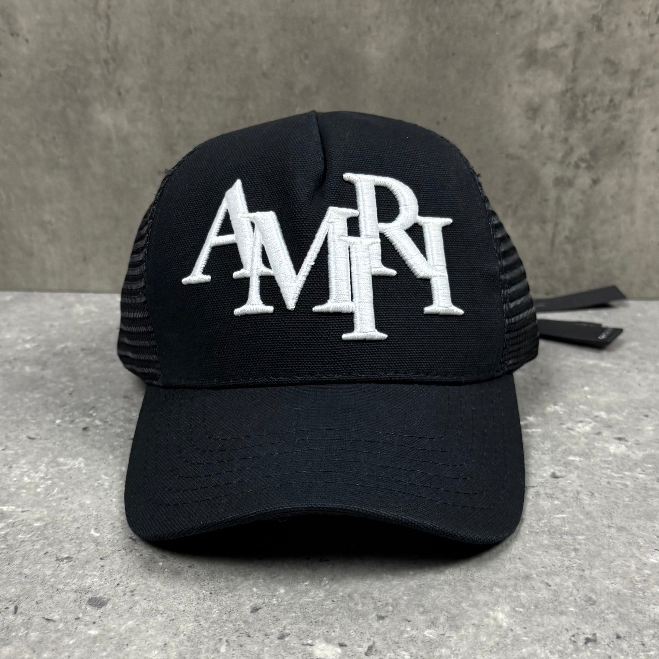 AMIRI SCATTER LOGO TRUCKER CAP