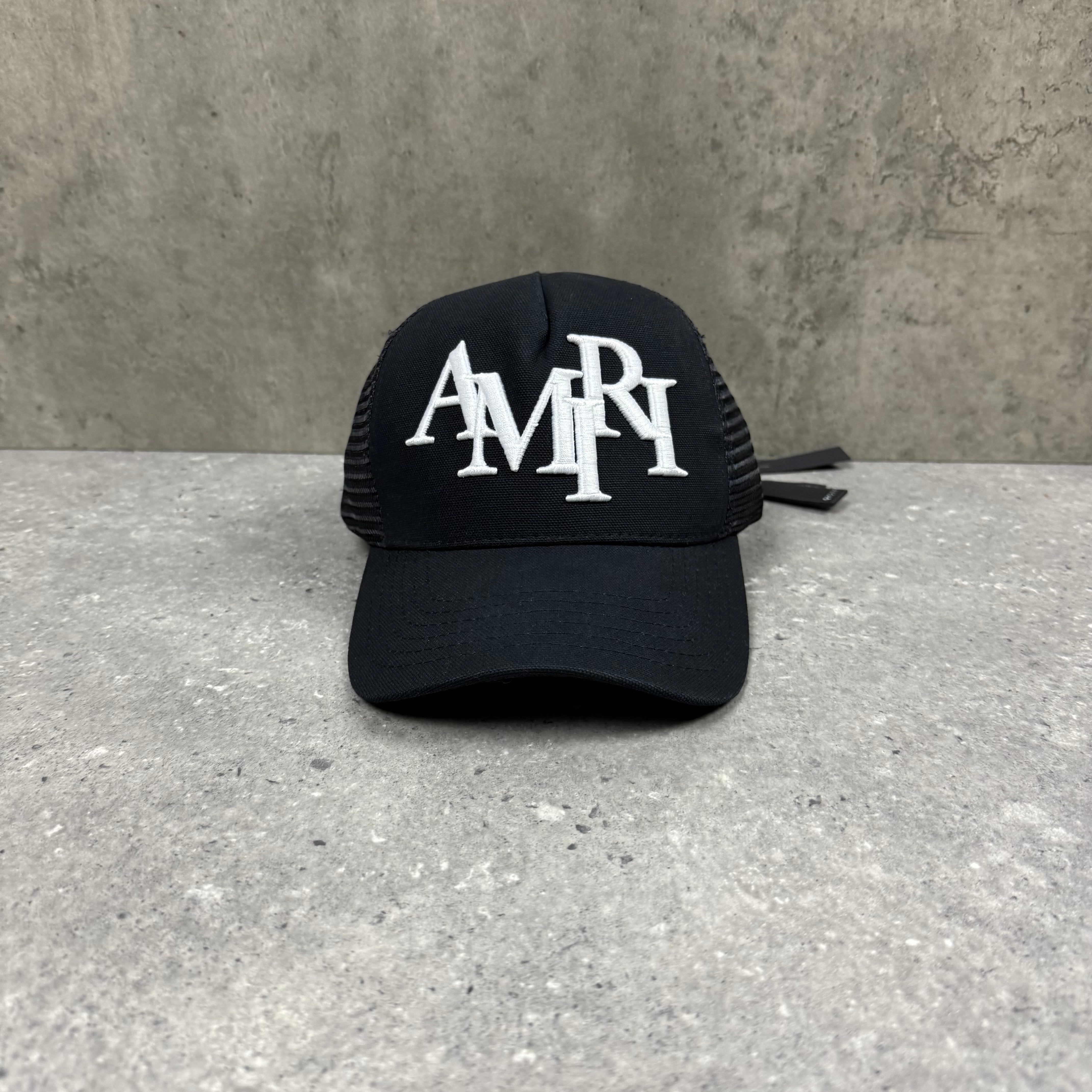 AMIRI SCATTER LOGO TRUCKER CAP