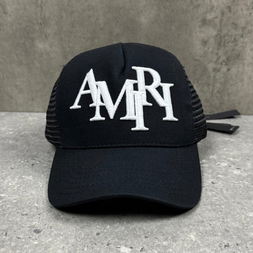 AMIRI SCATTER LOGO TRUCKER CAP