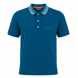 MISSONI POLO T-SHIRT BLUE/ CYAN