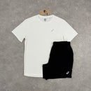 ASICS CORE T-SHIRT & SHORT SET - WHITE / BLACK