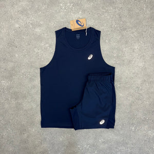 ASICS VEST & SHORT SET - MIDNIGHT NAVY