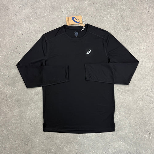 ASICS CORE LONG SLEEVE T-SHIRT & SHORT SET - BLACK