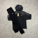 ASICS REFLECTIVE WINDRUNNER JACKET & WOVEN PANT SET - BLACK