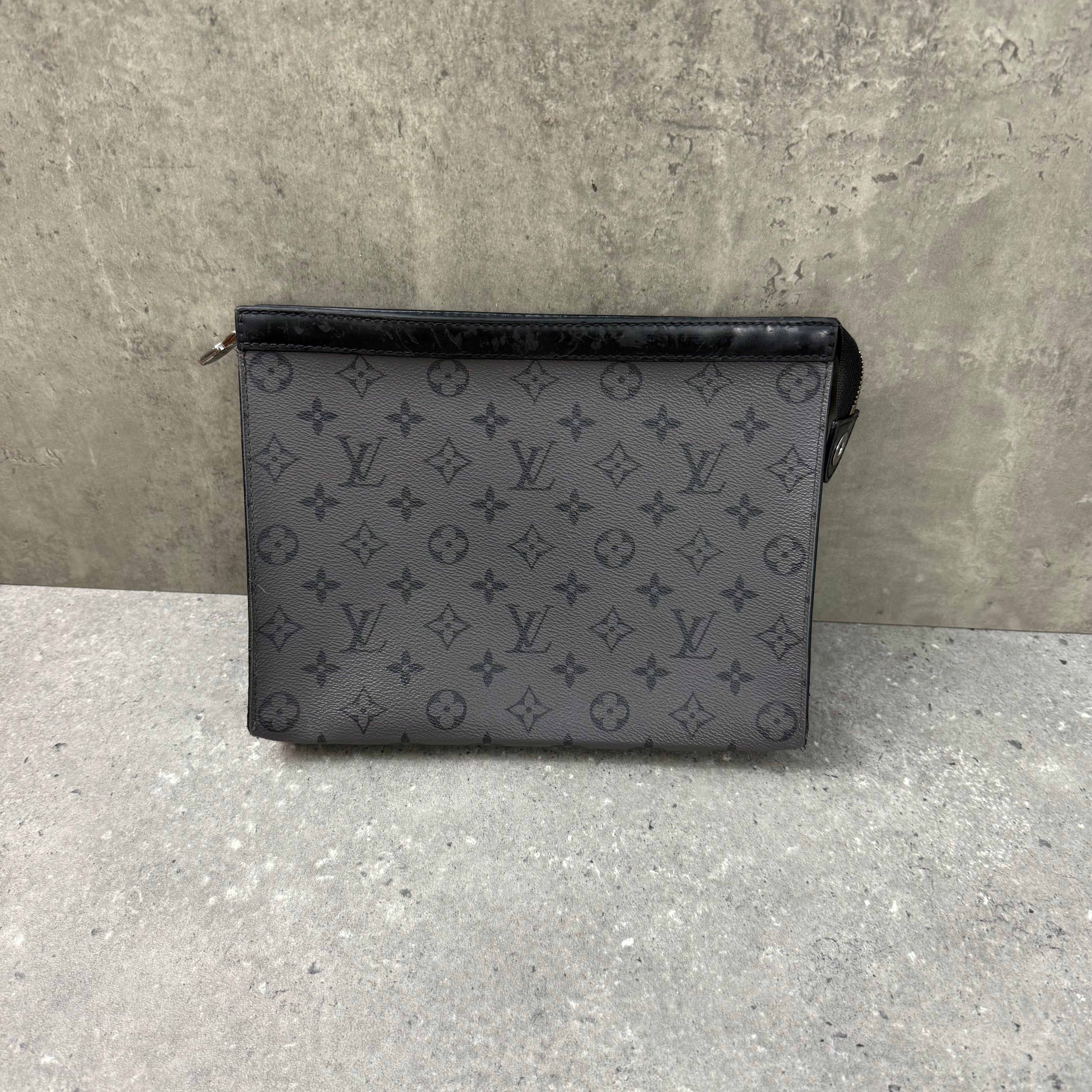 LOUIS VUITTON POCHETTE CLUTCH BAG - GREY / BLACK