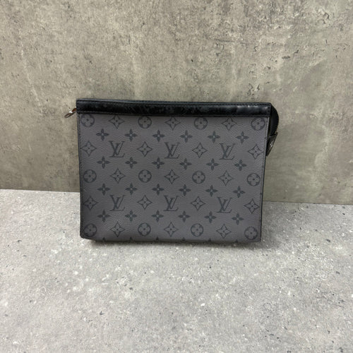 LOUIS VUITTON POCHETTE CLUTCH BAG - GREY / BLACK