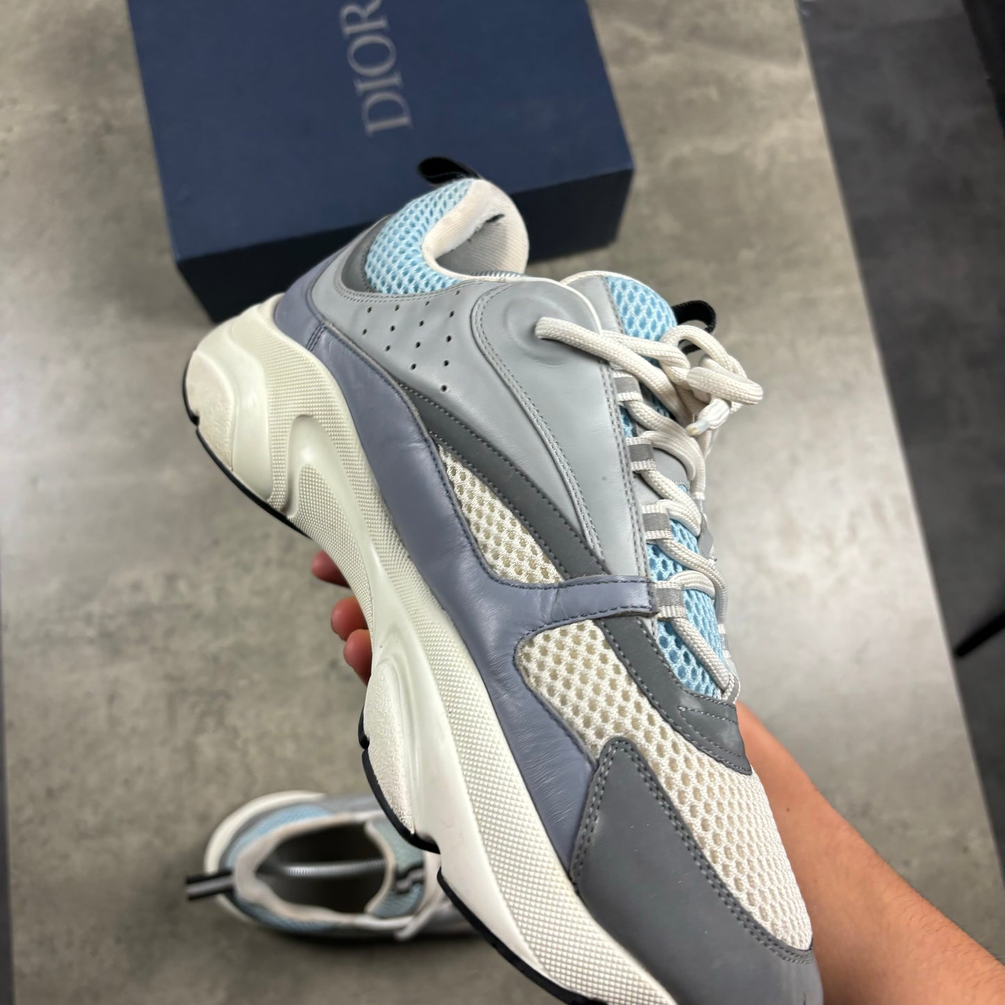 DIOR B22 TRAINERS - BABY BLUE (FITS 11)