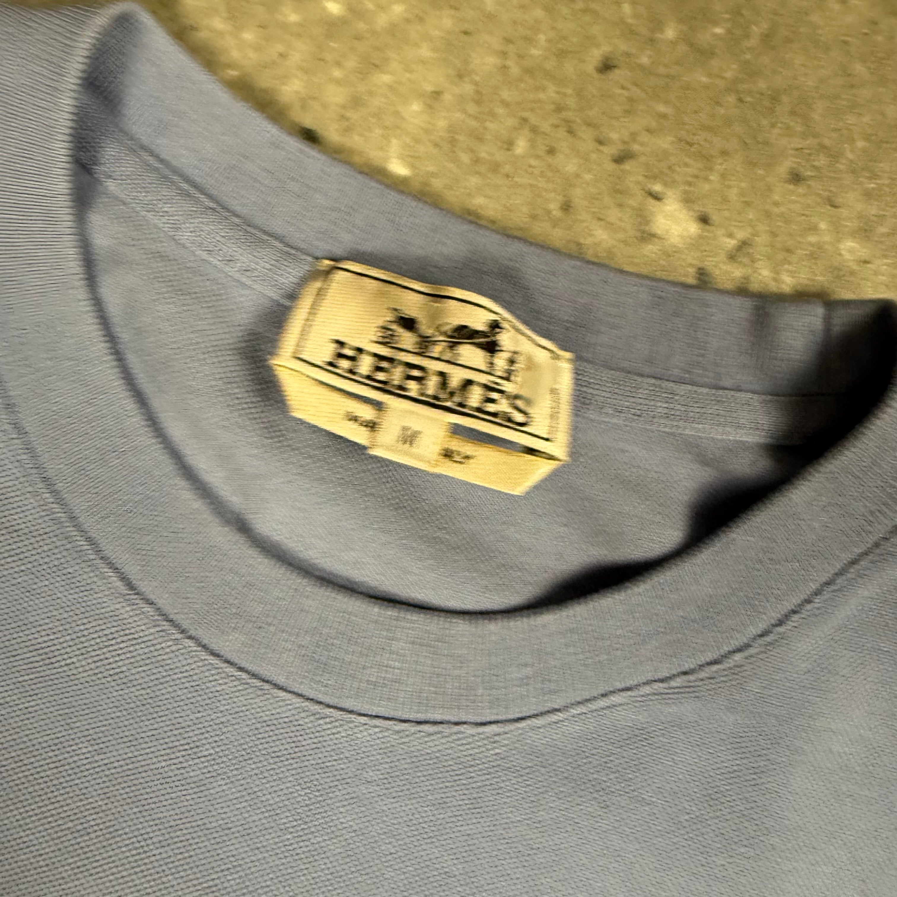 HERMES “H” T-SHIRT BLUE - (M)