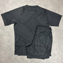 ASICS ALL OVER TOP & SHORTS SET - BLACK