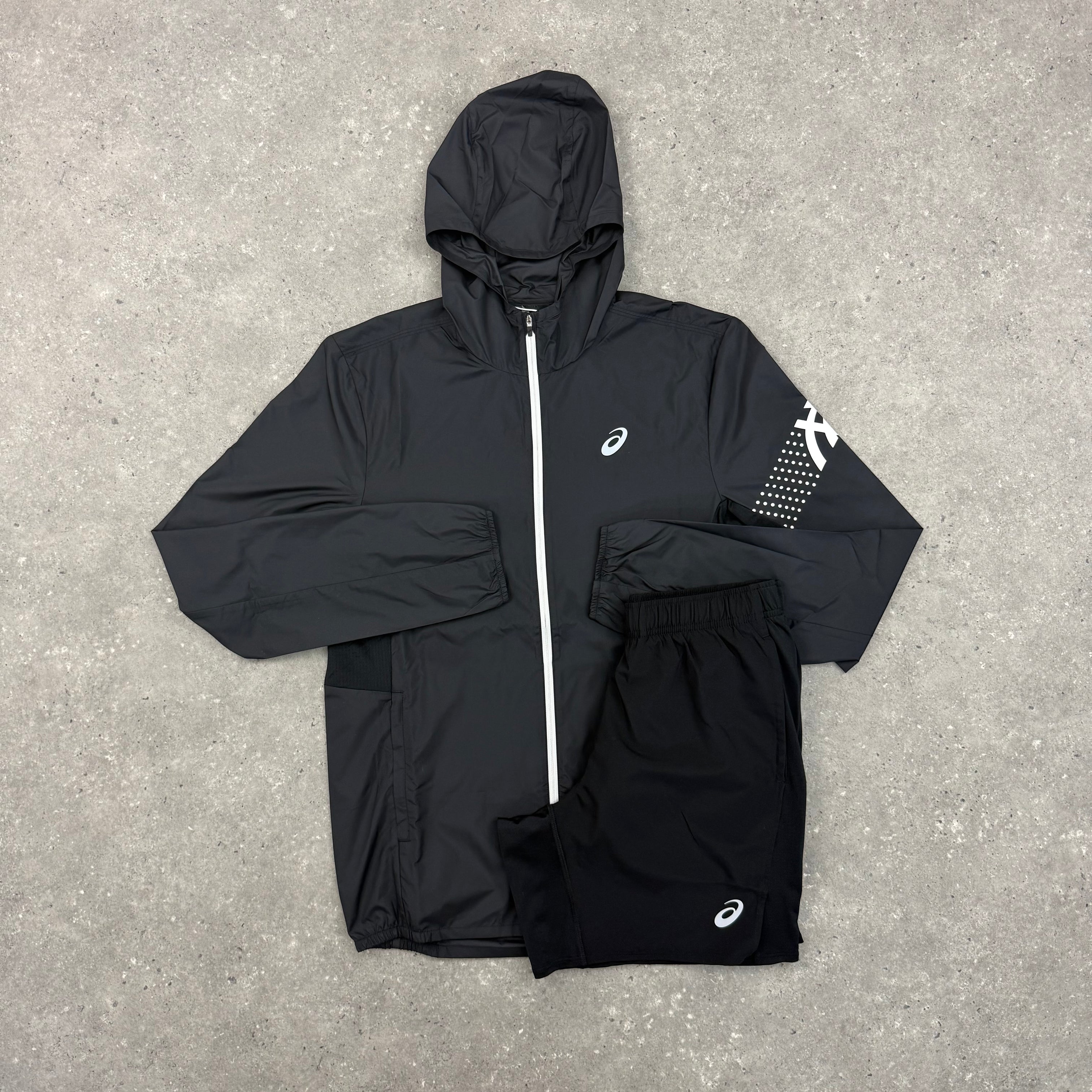 ASICS ICON JACKET & SHORT SET - BLACK