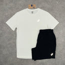 ASICS CORE T-SHIRT & SHORT SET - WHITE / BLACK