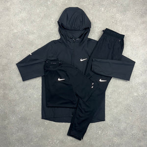 NIKE REPEL WINDRUNNER, T-SHIRT & STRIDE BOTTOMS 3 PIECE SET - BLACK