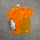 ASICS ALL OVER T-SHIRT & SHORT SET - YAMABUKI ORANGE / SANDSTORM