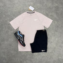 NIKE ADV STRIDE T-SHIRT & SHORTS SET - PINK FOAM / BLACK