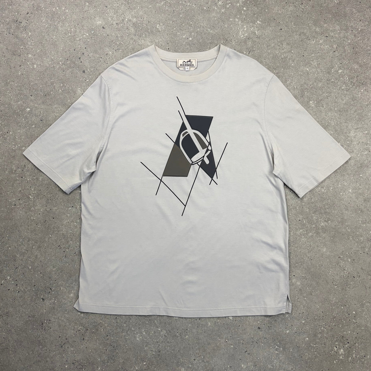 HERMES ABSTRACT T-SHIRT GREY - (M)