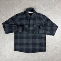 OFF WHITE CHEQUERED OVER SHIRT - (L)