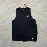 ASICS CORE VEST & SHORT SET - BLACK