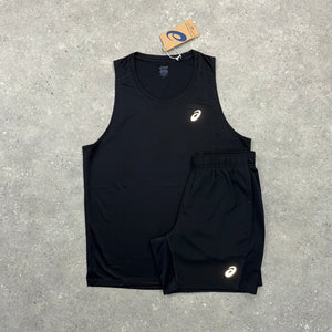 ASICS CORE VEST & SHORT SET - BLACK
