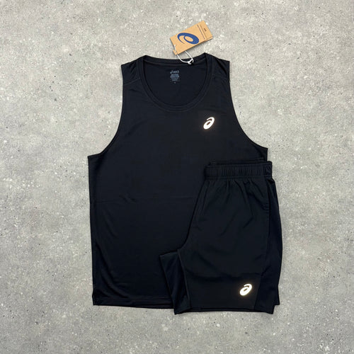 ASICS CORE VEST & SHORT SET - BLACK