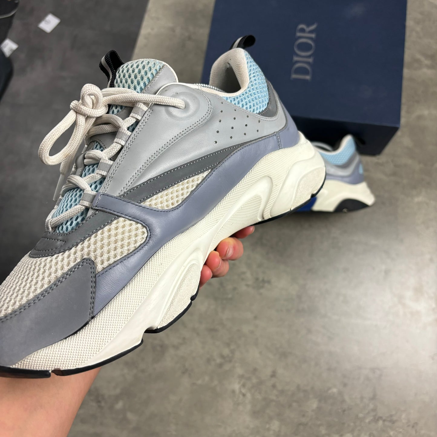 DIOR B22 TRAINERS - BABY BLUE (FITS 11)