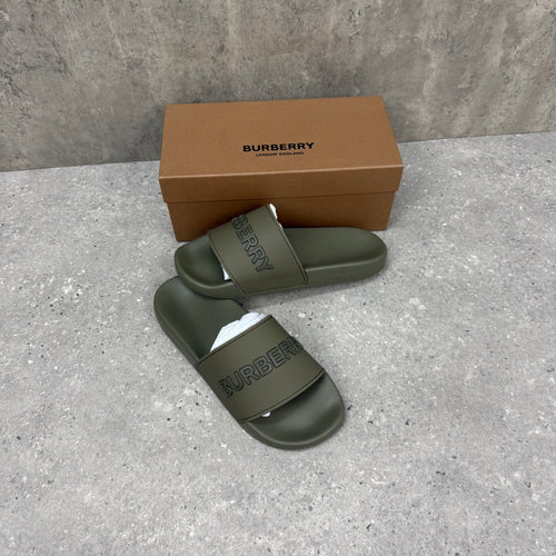 BURBERRY SLIDES KHAKI - (EU41 / UK7)