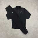ASICS PERFORMANCE 1/4 ZIP TOP & CORE WOVEN PANT SET - BLACK