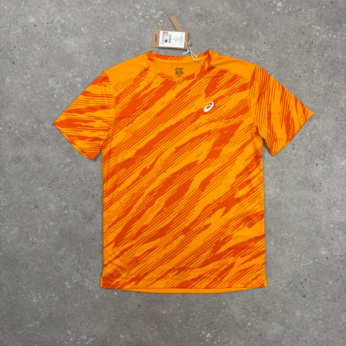ASICS ALL OVER T-SHIRT YAMABUKI ORANGE / BLACK