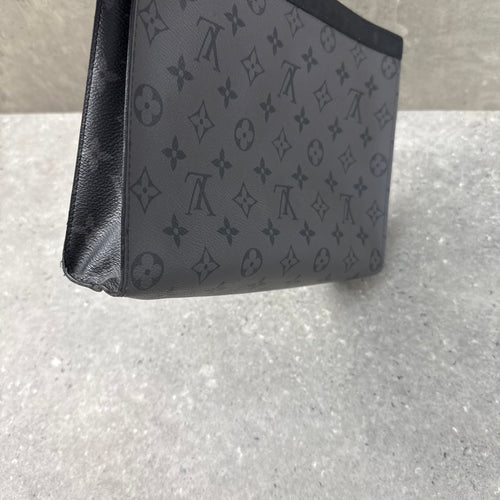 LOUIS VUITTON POCHETTE CLUTCH BAG - GREY / BLACK