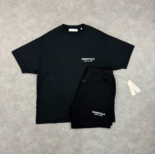 ESSENTIALS SS25 - T-SHIRT & SHORT SET - JET BLACK