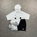 ASICS SPIRAL WINDRUNNER JACKET & SHORT SET - WHITE / BLACK