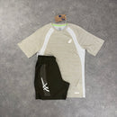 ASICS ROAD T-SHIRT & ICON SHORT SET - BEIGE / CREAM