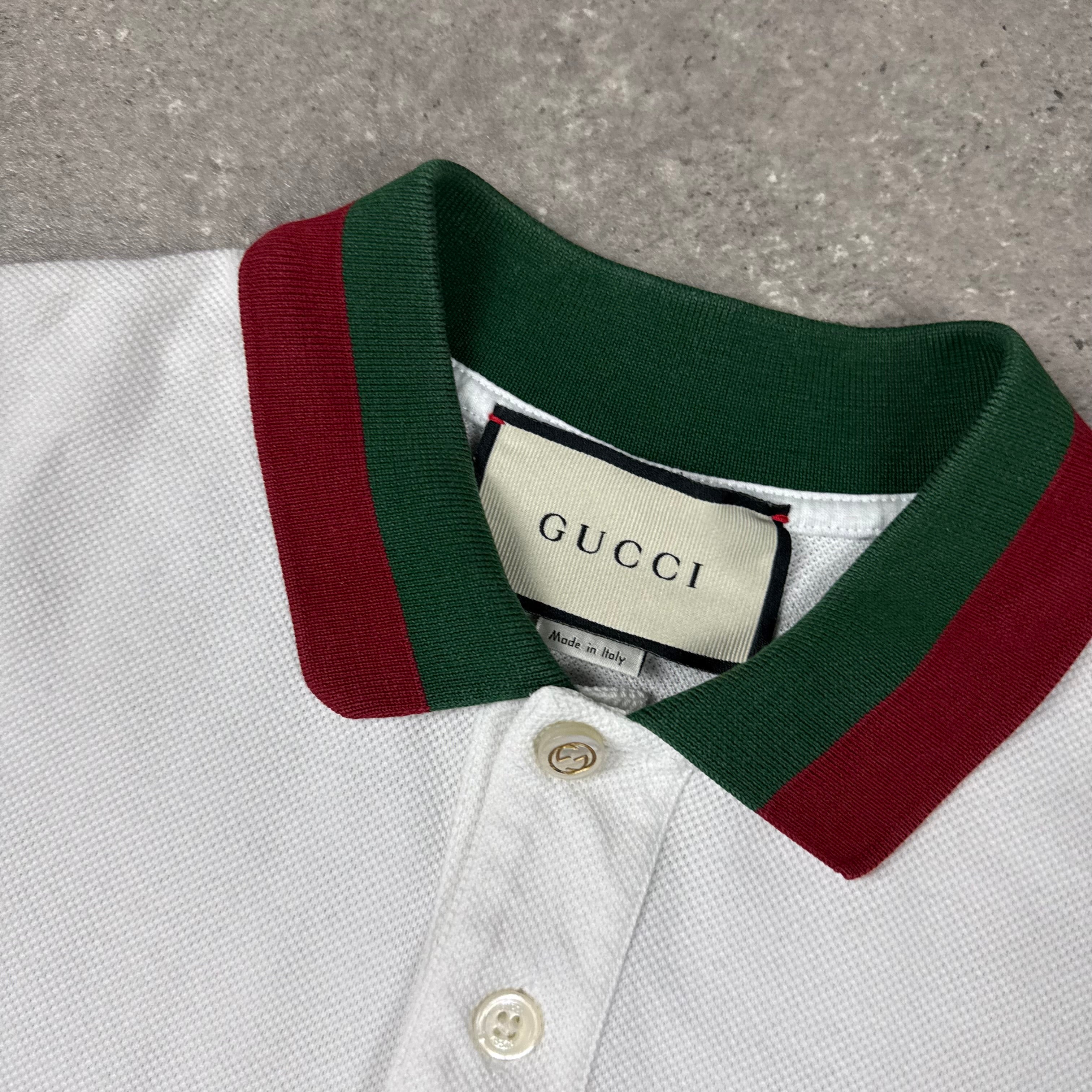 GUCCI POLO T-SHJIRT WHITE - XL (FITS L)