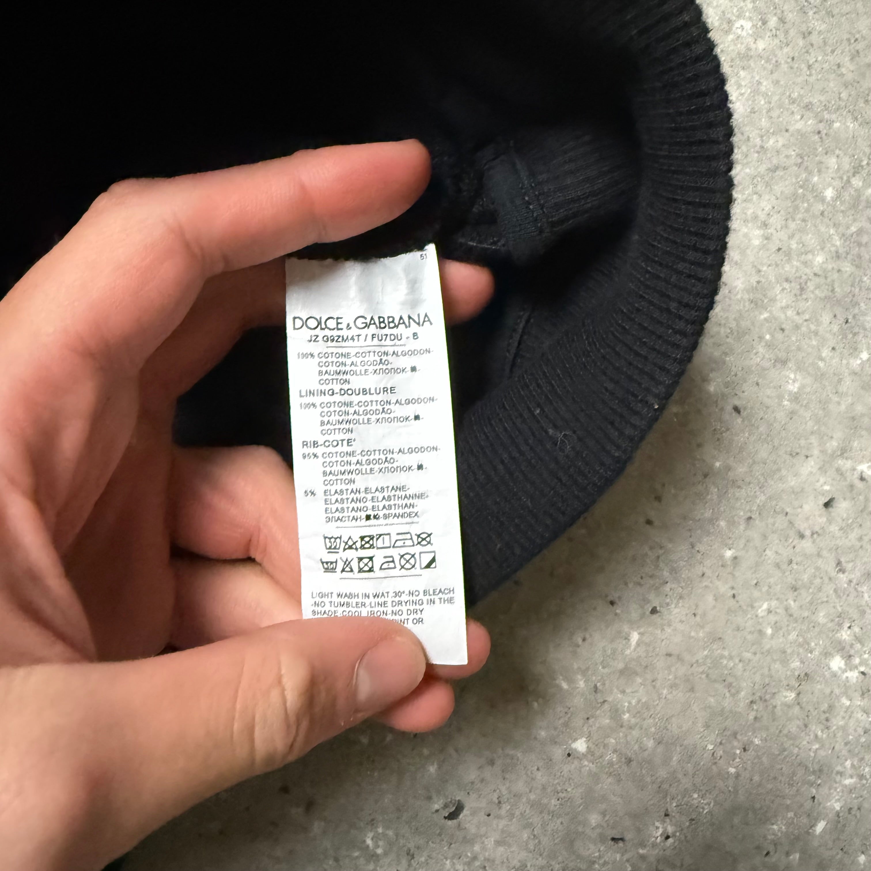 DOLCE & GABBANA DG HOODIE BLACK - (M)