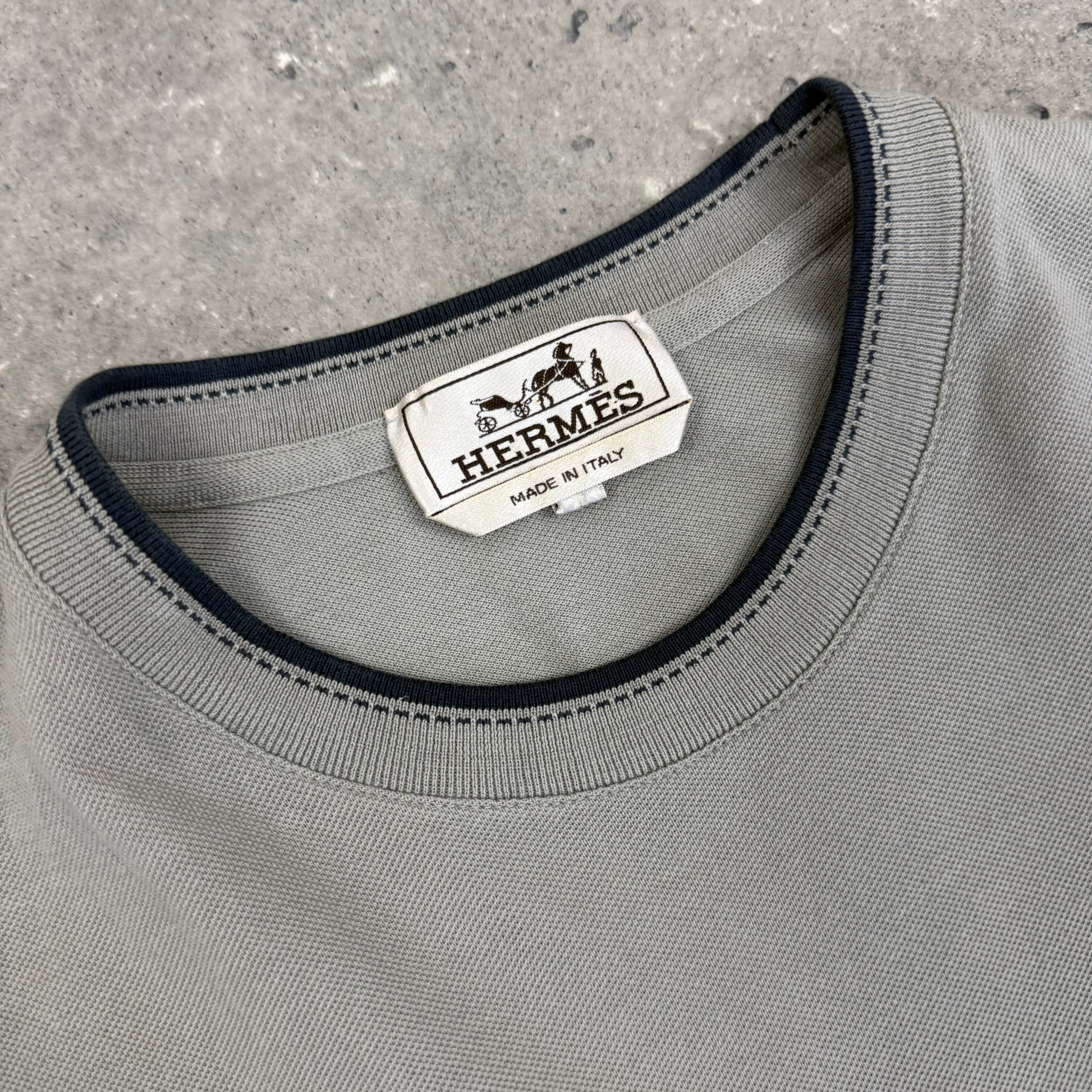 HERMES POCKET T-SHIRT GREY - (S)