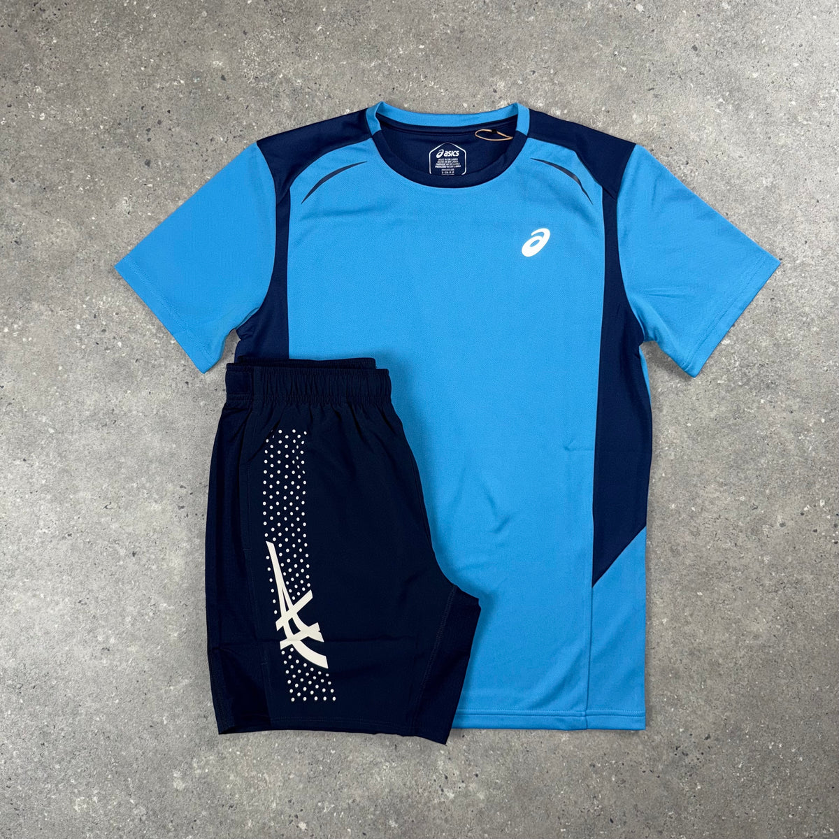 ASICS CURVED SEAM T-SHIRT & ICON SHORTS - NAVY / BLUE