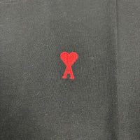 AMI PARIS BLACK RED DE COEUR COTTON T-SHIRT