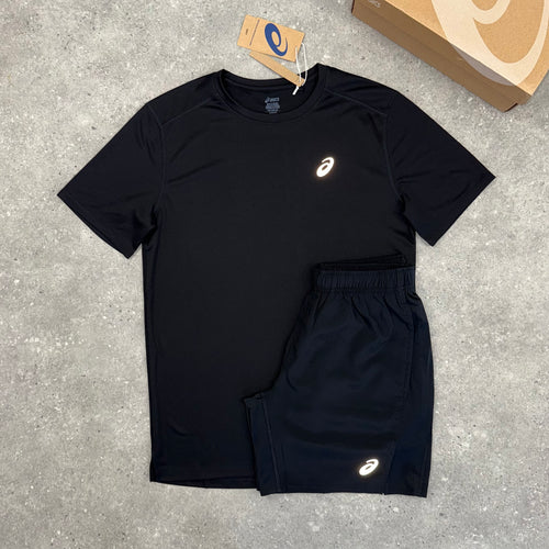 ASICS CORE T-SHIRT & SHORT SET - BLACK