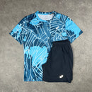 ASICS GRAPHIC ARCTIC SKY T-SHIRT & GREY SHORTS SET