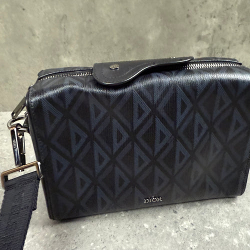 DIOR BLACK CD DIAMOND MESSENGER BAG