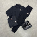 ASICS ROAD GILET, PERFORMANCE 1/4 ZIP TOP & CORE PANT 3 PIECE SET - BLACK