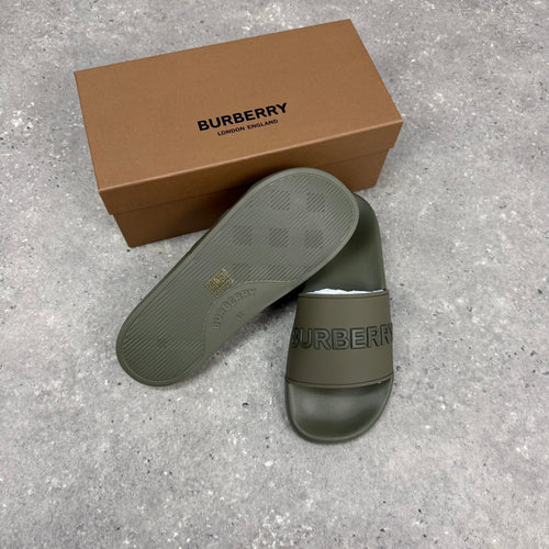 BURBERRY SLIDES KHAKI - (EU41 / UK7)
