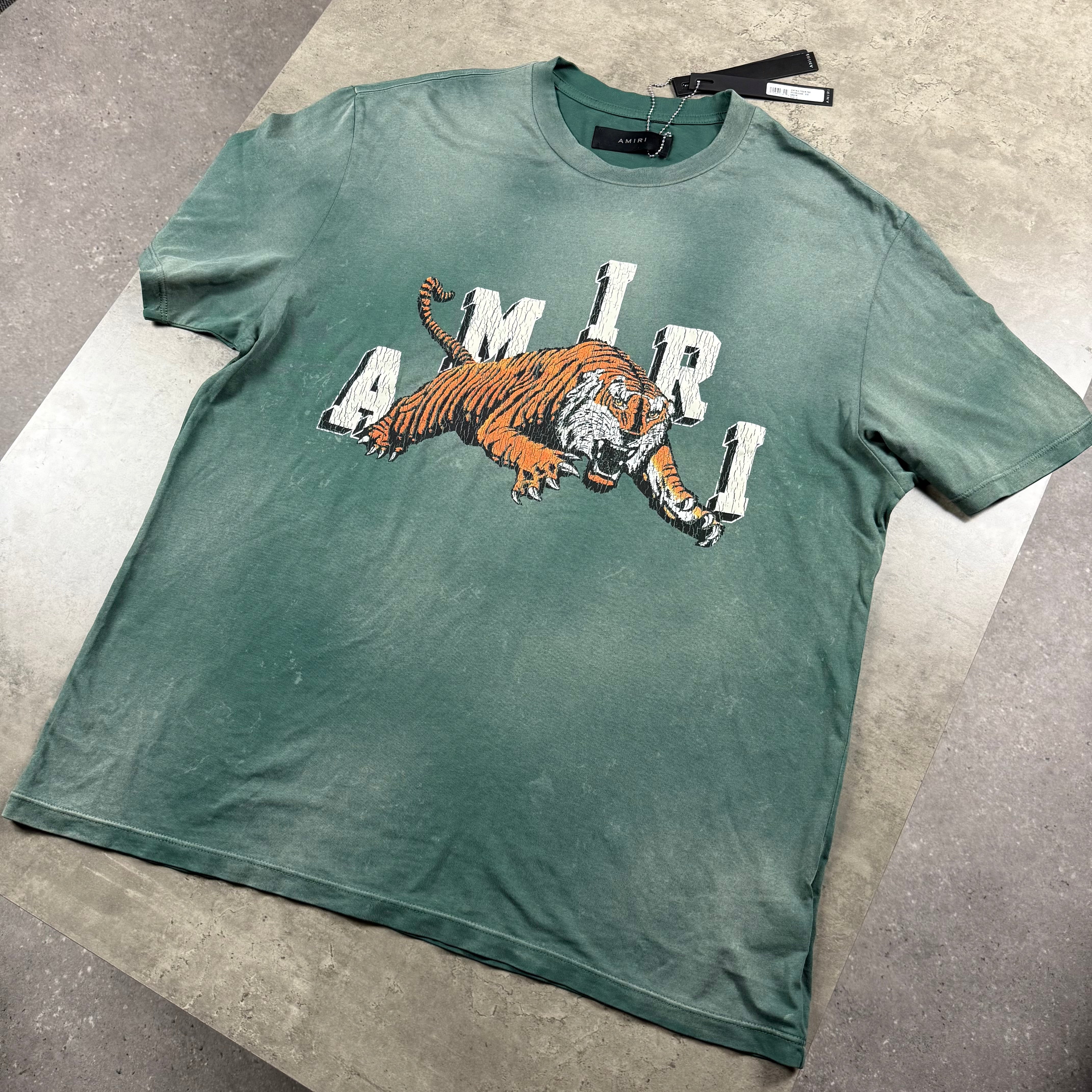 AMIRI VINTAGE TIGER T-SHIRT - GREEN