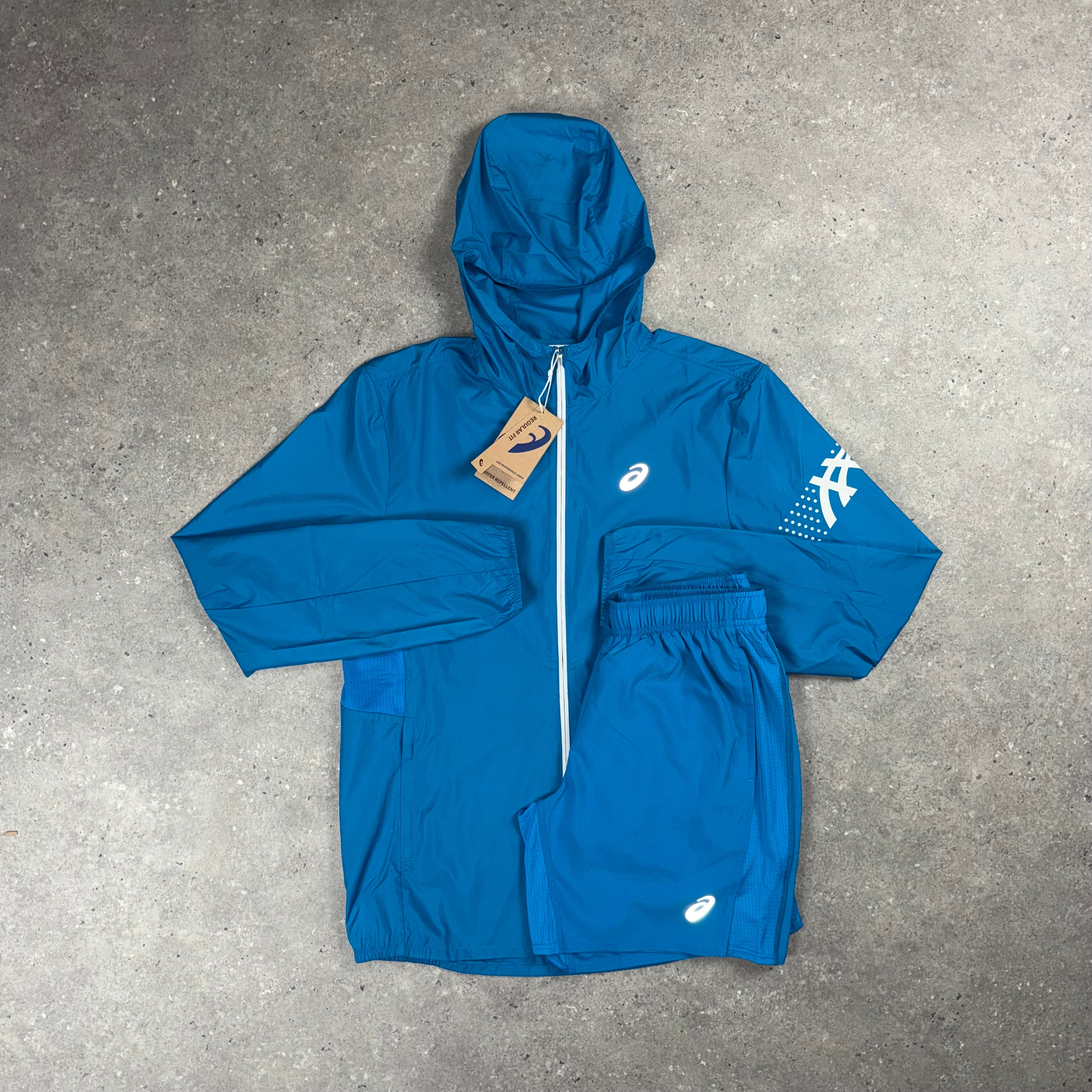 ASICS ICON WINDRUNNER & SHORT SET - AEGEAN BLUE