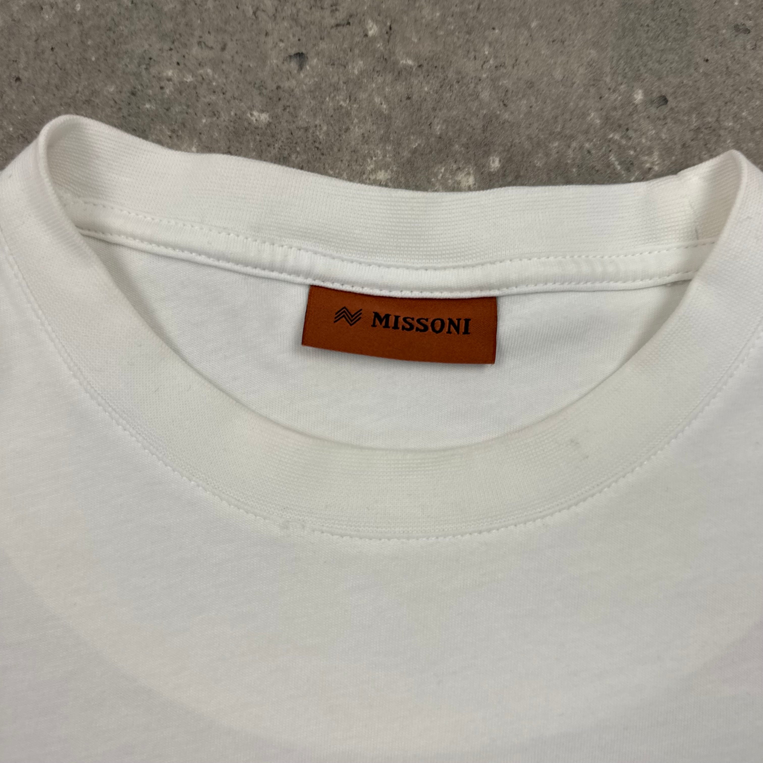 MISSONI ZIGZAG T-SHIRT WHITE/BLUE - (XS)