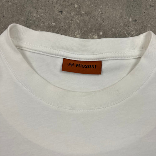 MISSONI ZIGZAG T-SHIRT WHITE/BLUE - (XS)